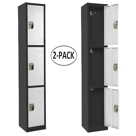 Adiroffice 12 in W, 12 in D, 72 in H, Steel ADI629-203-B-W-PKG-2